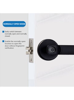 Generic Intelligent Electric Fingerprint Handle Door Lock Black  - Image 5