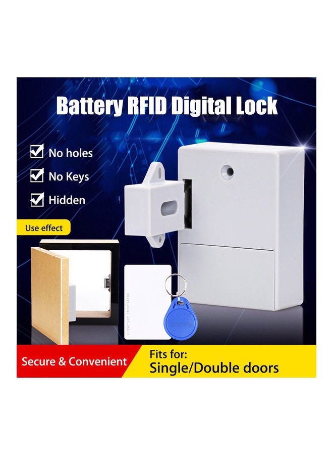 Generic Digital RIFD IC Card Drawer Sensor Lock White  - Image 1