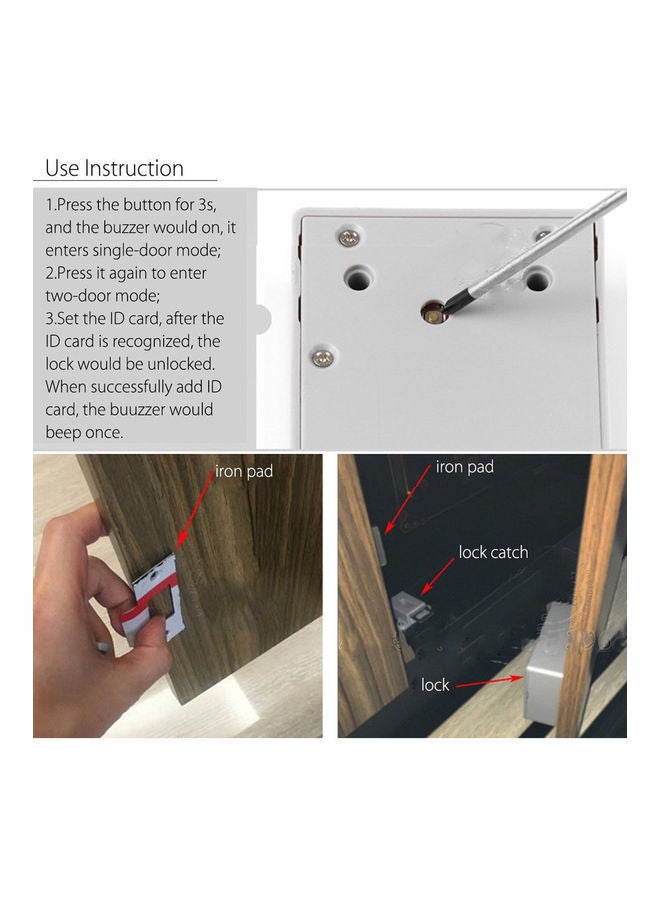 Digital RIFD IC Card Drawer Sensor Lock White