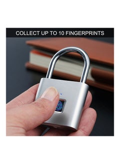 Generic Smart Bluetooth Fingerprint Padlock Silver  - Image 2