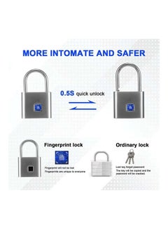 Generic Smart Bluetooth Fingerprint Padlock Silver  - Image 4