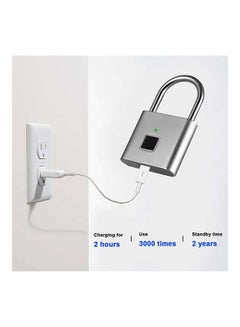 Generic Smart Bluetooth Fingerprint Padlock Silver  - Image 5