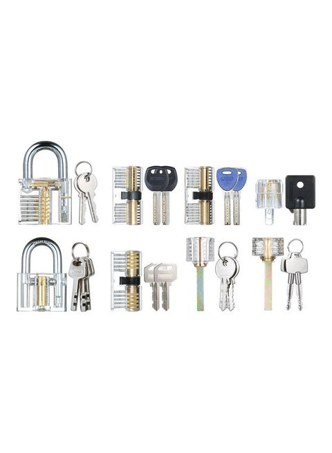 8- Piece Transparent Padlock Set Clear