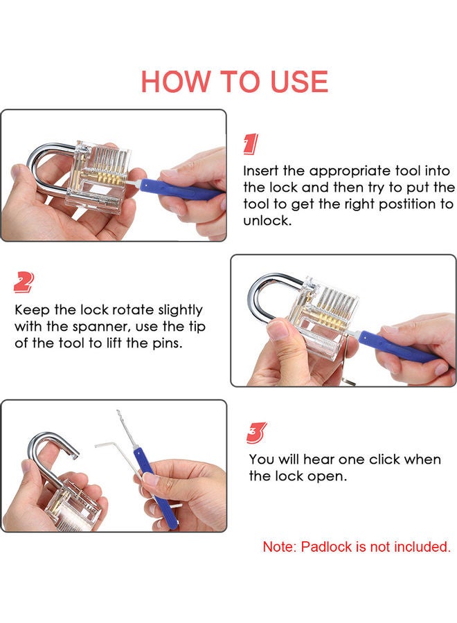 17- Piece Lock Picking Tool Kit Multicolour  - Image 2