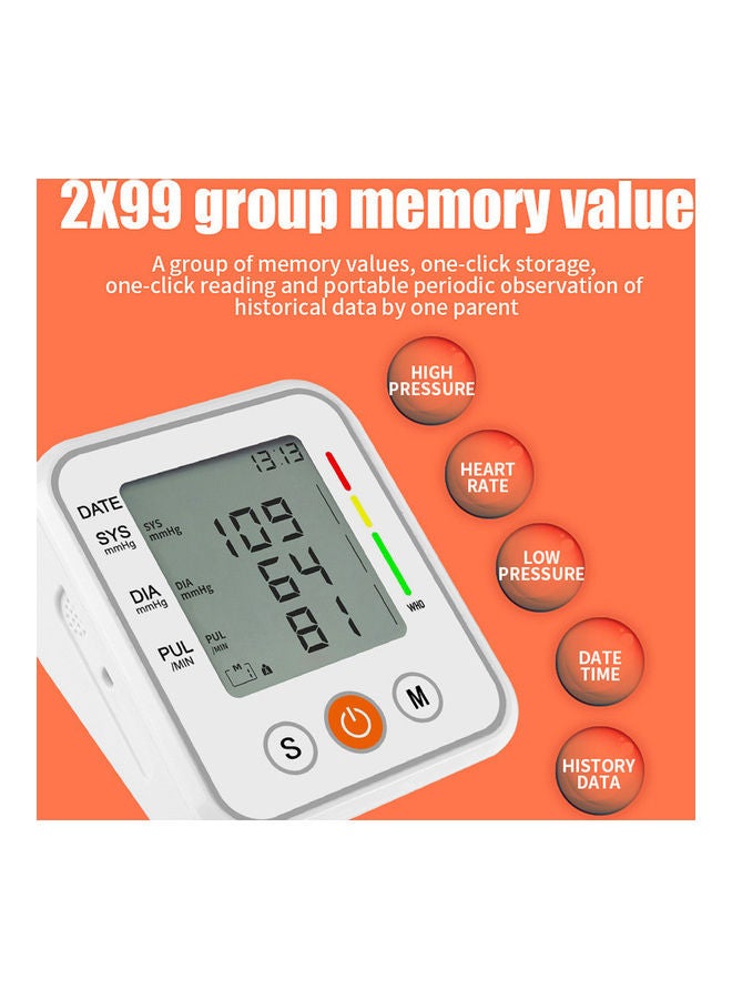 Portable Blood Pressure Monitor Sphygmomanometer Arm Band with Automatic Digital LCD Display