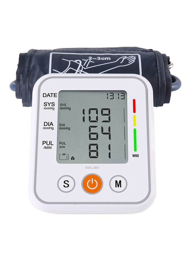 Portable Blood Pressure Monitor Sphygmomanometer Arm Band with Automatic Digital LCD Display