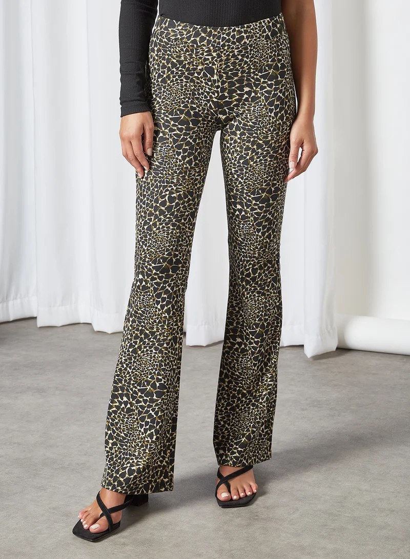 ONLY All-Over Print Flared Pants Capulet Olive
