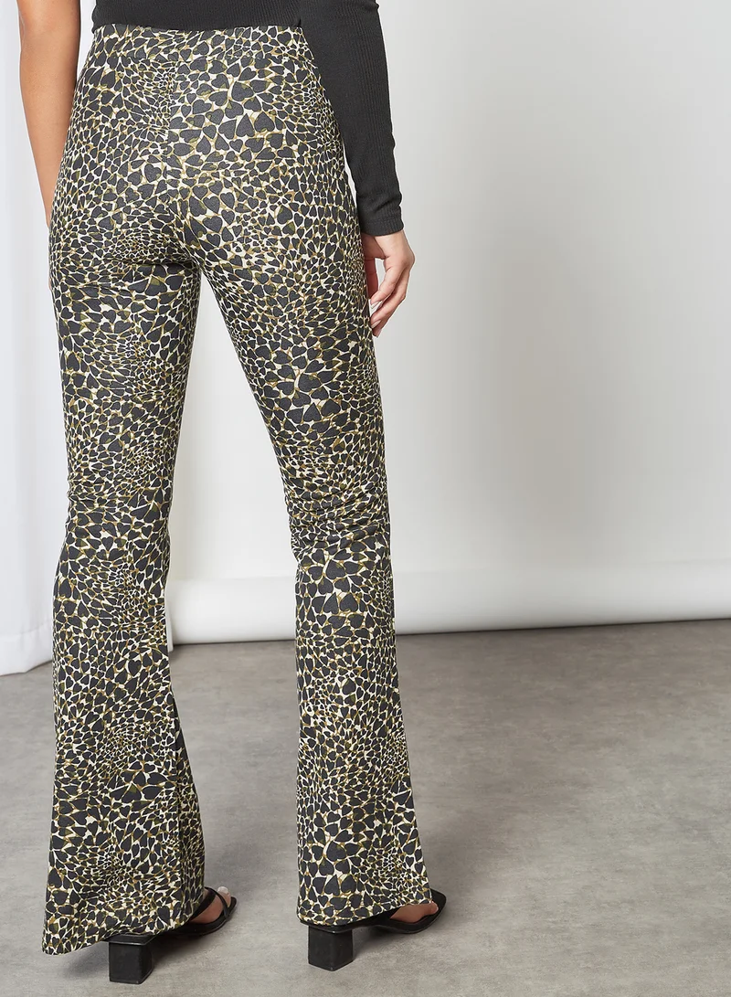 ONLY All-Over Print Flared Pants Capulet Olive