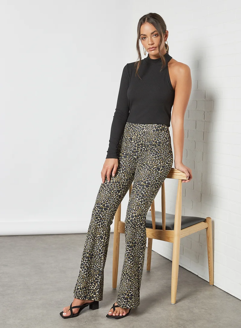 ONLY All-Over Print Flared Pants Capulet Olive