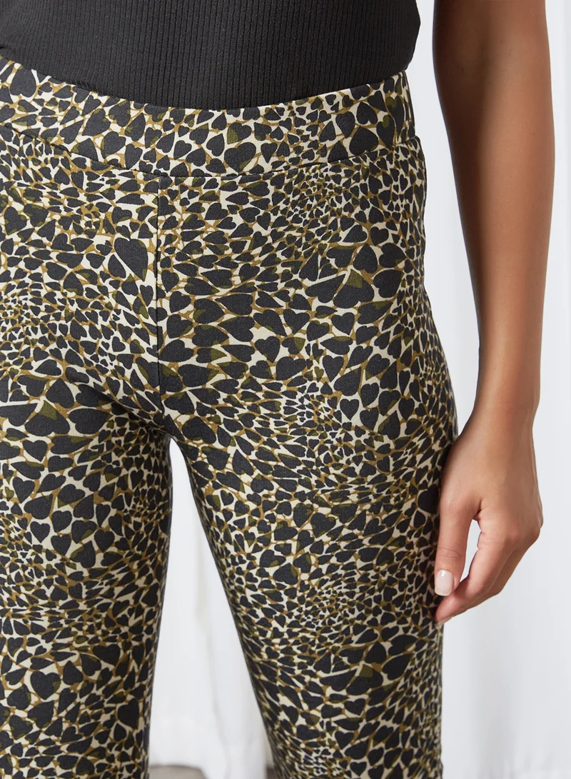 ONLY All-Over Print Flared Pants Capulet Olive