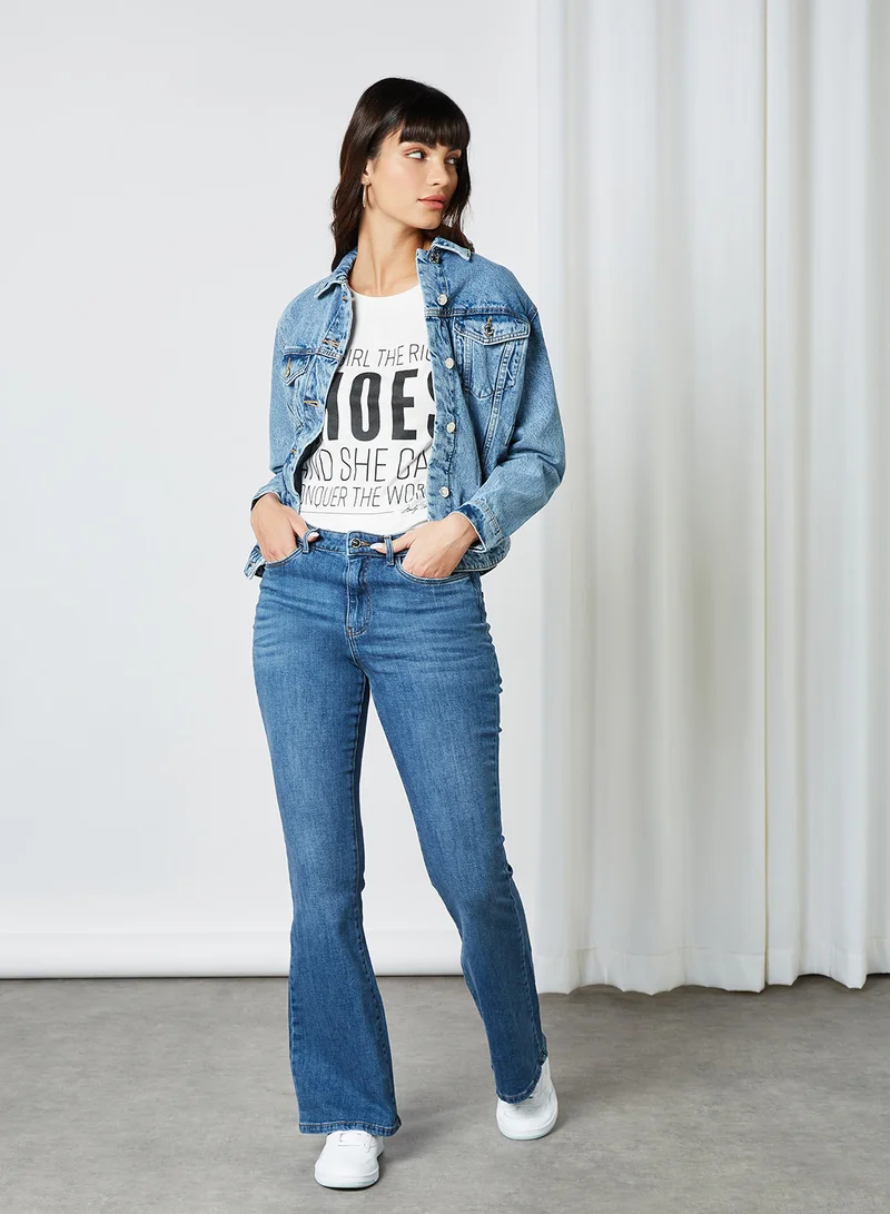 VERO MODA Front Graphic T-Shirt White Shoe Print