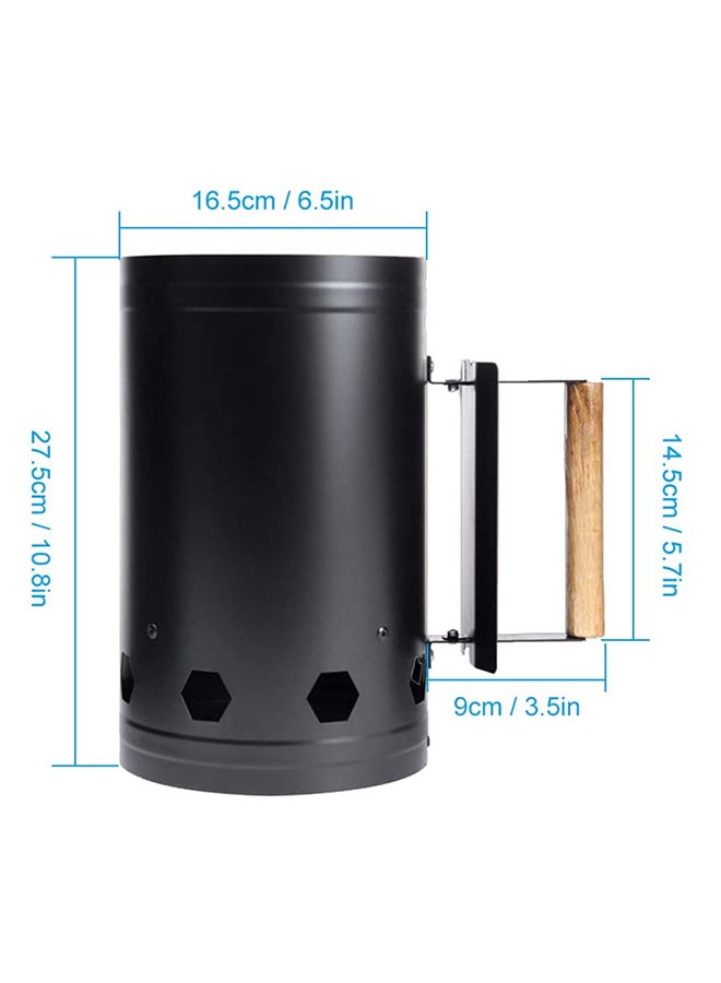 Generic Chimney Grill BBQ Charcoal Starter Black  - Image 2