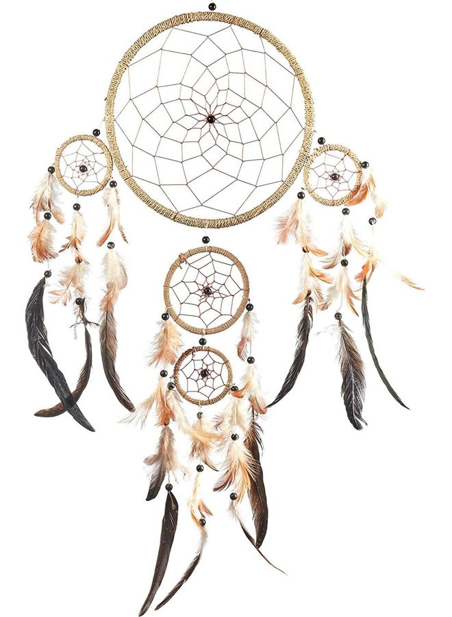 XiuWoo Handmade Natural Feather Dream Catcher Multicolour  - Image 1