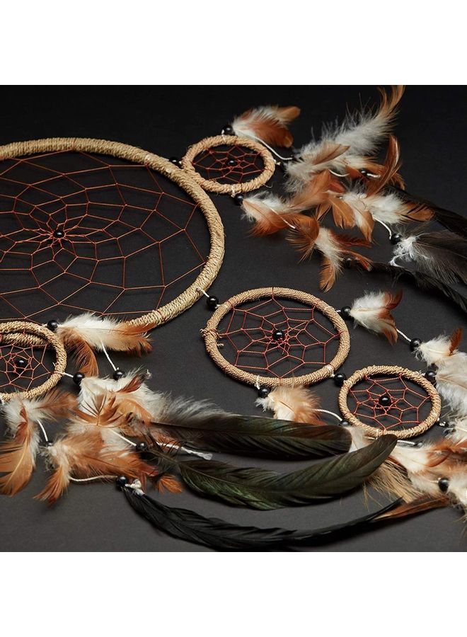 XiuWoo Handmade Natural Feather Dream Catcher Multicolour  - Image 4