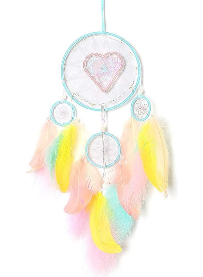 XiuWoo Handmade Lace Dream Catcher Feather Bead Hanging Decoration Multicolour  - Image 1