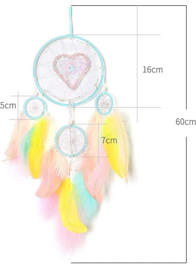 XiuWoo Handmade Lace Dream Catcher Feather Bead Hanging Decoration Multicolour  - Image 2