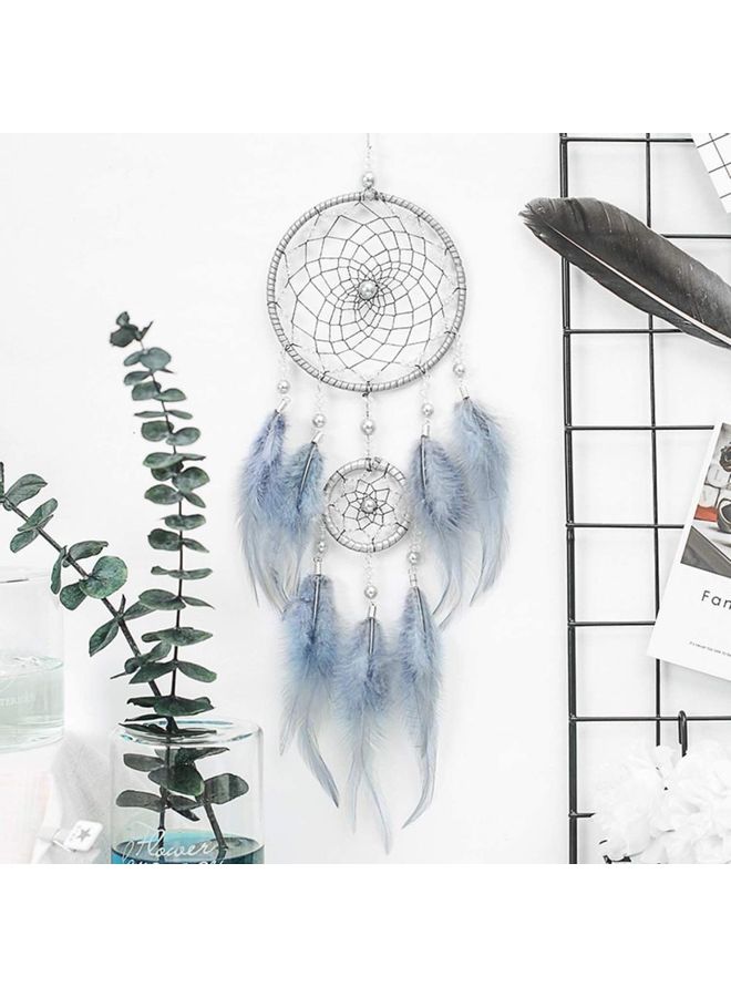 XiuWoo Decorative Handmade Feather Lace Dream Catcher Grey/Silver  - Image 3