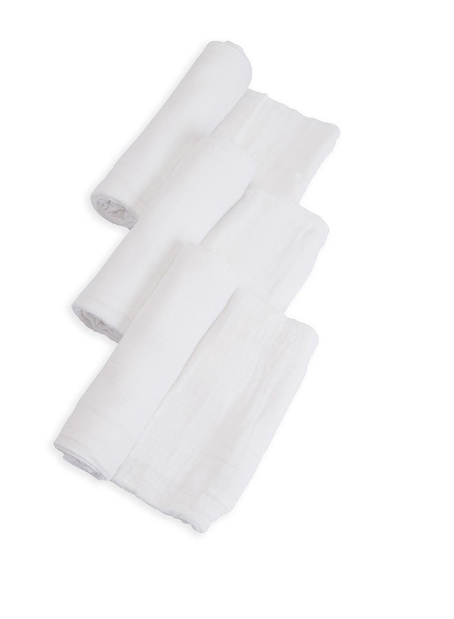 little unicorn Cotton Muslin Swaddle 3 Pack Set White  - Image 2