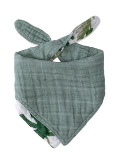 little unicorn Cotton Muslin Reversible Bandana Bib  Tropical Leaf  - Image 1
