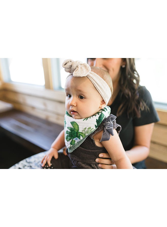little unicorn Cotton Muslin Reversible Bandana Bib  Tropical Leaf  - Image 4