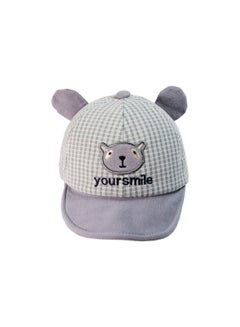 Cute Bear Ear Feature Base-Ball Style Soft Cap Grey