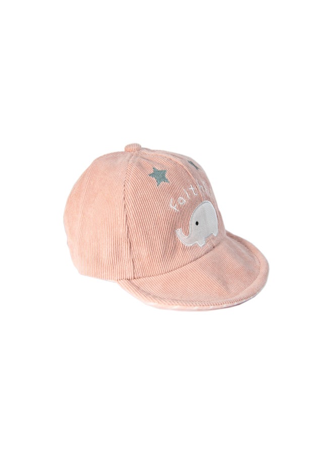 babyqlo Cute Elephant Print Base-Ball Style Cap Pink/White  - Image 2