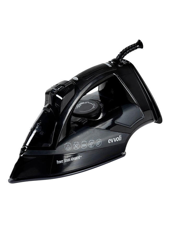 evvoli Steam Iron With Ceramic Soleplate Auto Shut-Off With Anti-Drip 2800 W EVIR-5MB Black  - Image 1