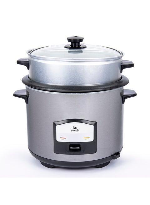 2 In 1 Rice Cooker with Steamer Up To 12 Cup Of Rise non-stick 6.0 L 750.0 W EVKA-RC6501S Silver/Black