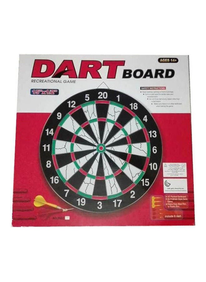 Dart Board 15" / 6  darts (For indoor use) 29.3cm - Image 2
