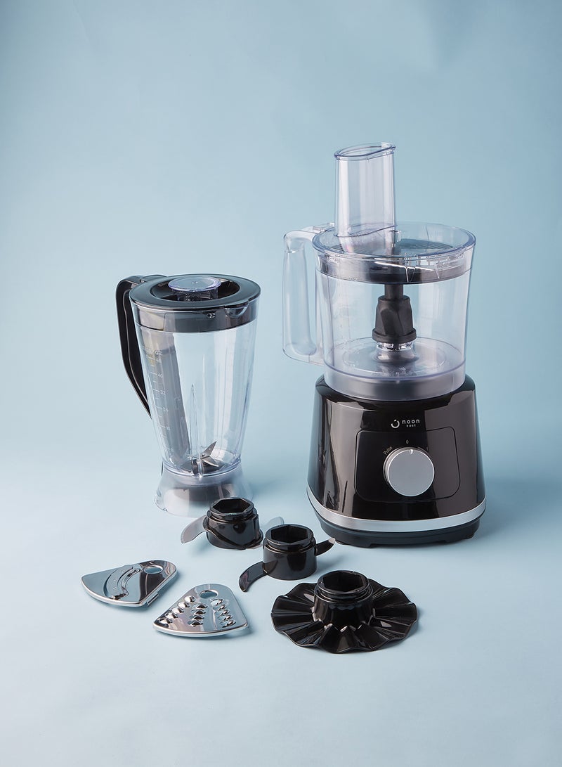 Food Processor And Blender - 1.5 Liter 800 W With Blender Jug- Black/Clear 1.5 L 800 W FP9076 Black/Clear - v1614155544/N39614021A_4