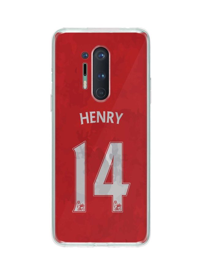 Stylizedd Henry Jersey Classic Case Cover For Oneplus 8 Pro Red - Image 1