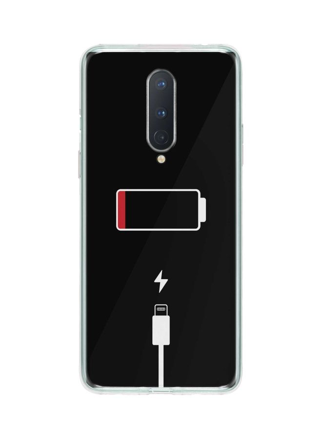 Stylizedd Battery Empty Classic Case Cover For Oneplus 8 Black - Image 1