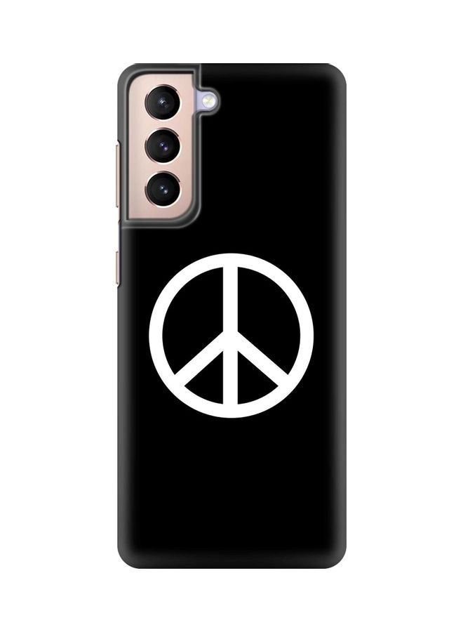 Peace Sign Case Cover For Samsung Galaxy S21 Black/White