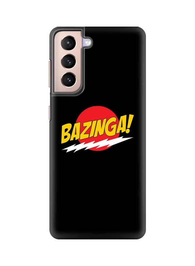 غطاء حماية بطبعة "Bazinga" لهاتف سامسونج جالاكسي S21 بلس الجيل الخامس أسود