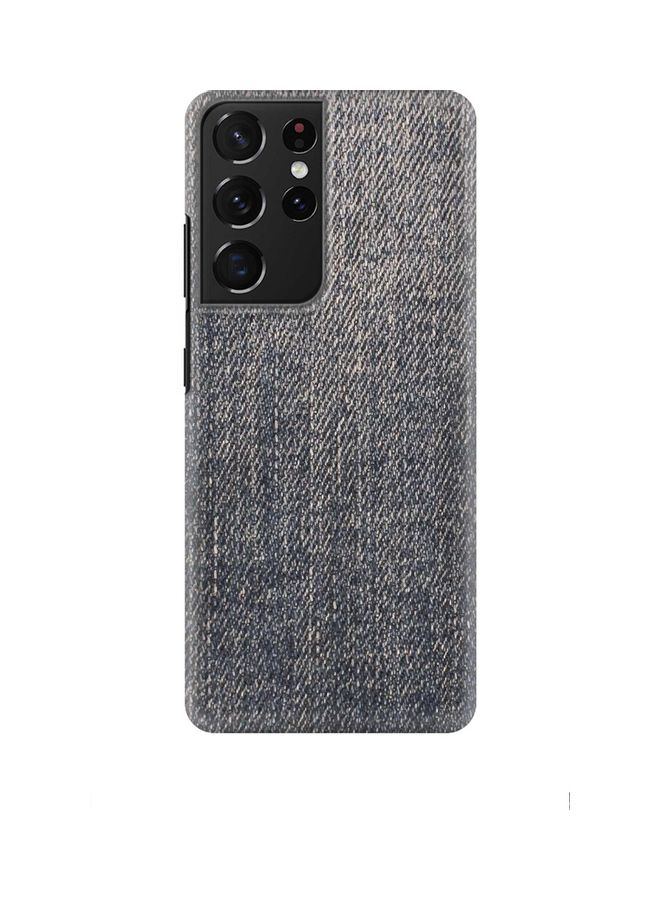 Stylizedd Dark Denim Print Protective Case Cover for Samsung Galaxy S21 Ultra 5G Blue