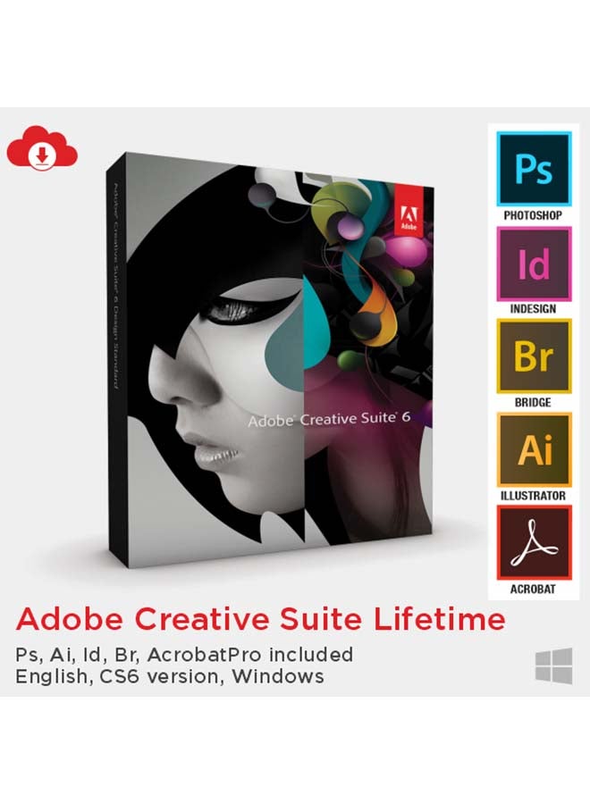 Adobe - Creative Suite Lifetime (PS AI ID Br Acrobat Pro and more, English, CS6 version, Windows) Black - Image 1