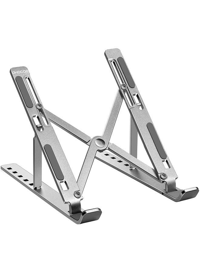 Generic - Aluminium Foldable Stand Notebook Support Laptop Base Macbook Pro Holder Adjustable Bracket grey - Image 1