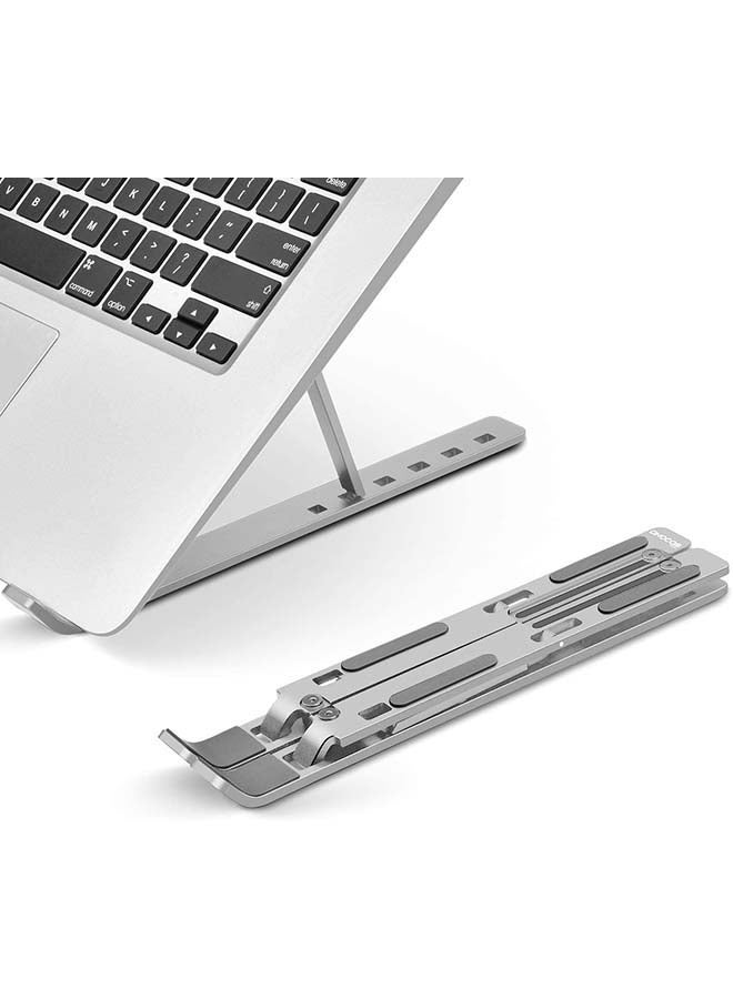 Generic - Aluminium Foldable Stand Notebook Support Laptop Base Macbook Pro Holder Adjustable Bracket grey - Image 1