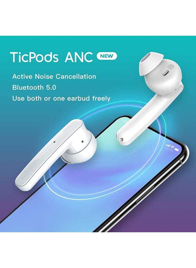 mobvoi - TicPods ANC Active Noise Cancellation True Wireless Earbuds white - Image 1