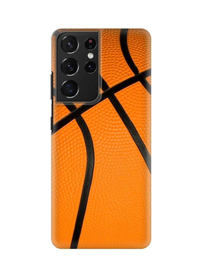 Stylizedd Basketball Case Cover For Samsung Galaxy S21 Ultra 5G Orange/Black