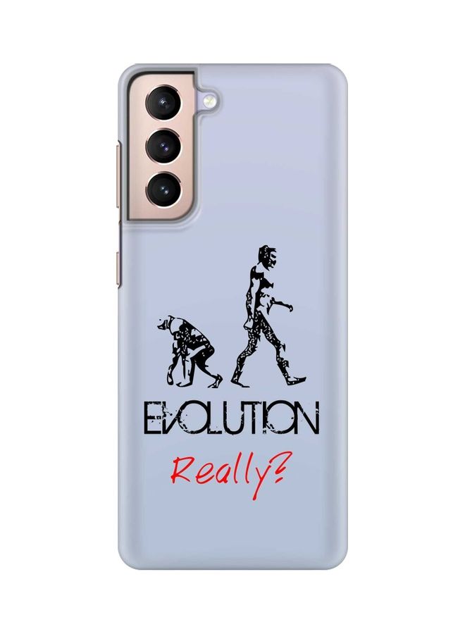 غطاء حماية بطبعة عبارة "Evolution Really" لهاتف سامسونج جالاكسي S21 بلس 5G أزرق/أسود/أحمر