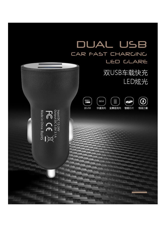 شاحن سيارة USB سريع أسود - Image 2
