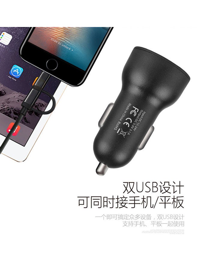 شاحن سيارة USB سريع أسود - Image 4