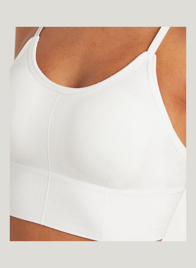 Closet By Styli - Seamfree Padded Crop Top Bra White - Image 1