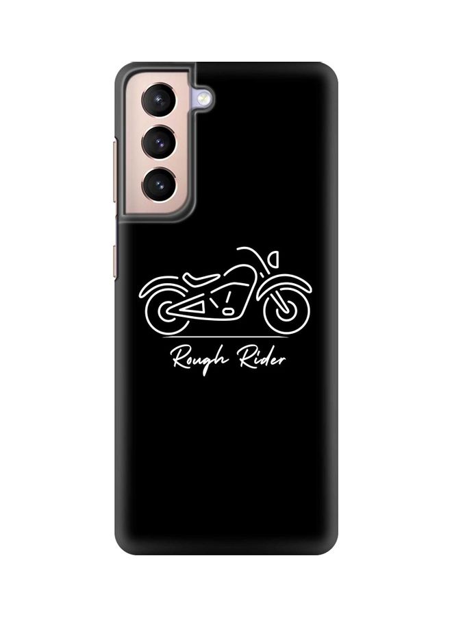 غطاء حماية بطبعة عبارة "Rough Rider" لهاتف سامسونج جالاكسي S21 بلس 5G أسود