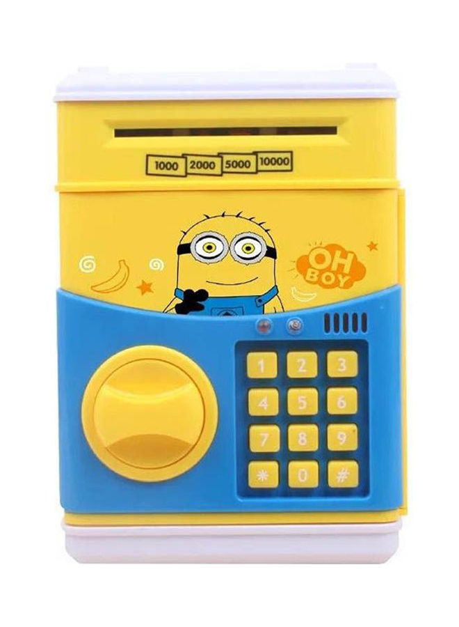 Minion cartoon design Saving Bank Mini Atm Money Safe Box Safety Electronic Password Chewing Coins Cash Deposit Machine for Children minion 20.4cm