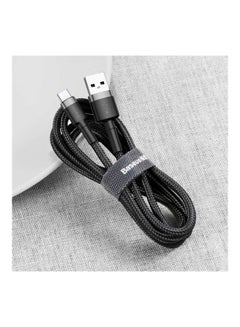 بيسوس كابل USB C بقوة 2 أمبير للشحن السريع من النايلون المضفر من سلسلة كافول - وشاحن USB Type C بطول 2 متر متوافق مع هواتف سامسونج S21 وS20 وS9 ونوت 20 ونوت 10 وهواوي P30 وP20 لايت وميت 20 برو وP20 وإل جي G5 وG6 وشاومي مي 11 ألترا A2 وغيرها من الهواتف. أسود/رمادي  - Image 2