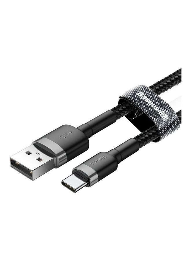 بيسوس كابل USB C بقوة 2 أمبير للشحن السريع من النايلون المضفر من سلسلة كافول - وشاحن USB Type C بطول 2 متر متوافق مع هواتف سامسونج S21 وS20 وS9 ونوت 20 ونوت 10 وهواوي P30 وP20 لايت وميت 20 برو وP20 وإل جي G5 وG6 وشاومي مي 11 ألترا A2 وغيرها من الهواتف. أسود/رمادي  - Image 3