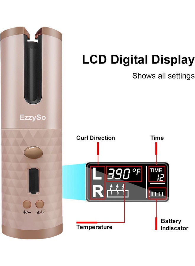 إيزي سو أداة تجعيد الشعر الصغيرة القابلة لإعادة الشحن زهري/بني - Image 2