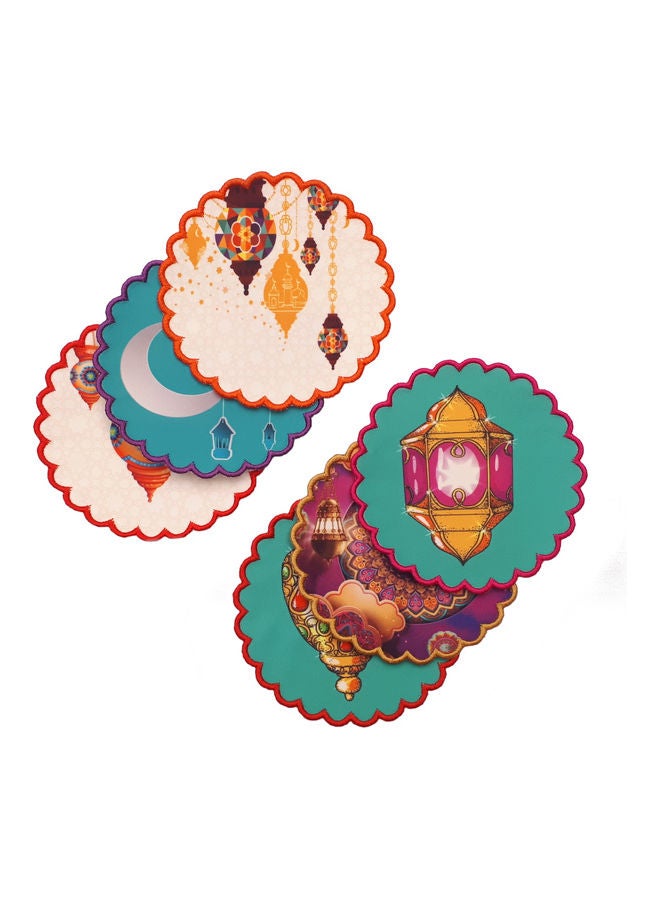 Alwan Ramadan Kareem Fabric Coaster Set of 6 Multicolour 11cm - Image 2